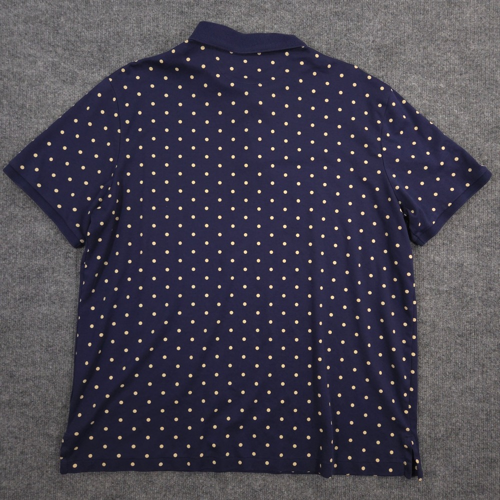 Polo Ralph Lauren Polo Shirt Mens XL Navy Cream Polka Dot AOP Classic Fit Cotton - Picture 4 of 8
